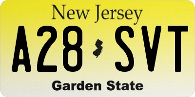 NJ license plate A28SVT