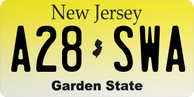 NJ license plate A28SWA