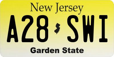 NJ license plate A28SWI