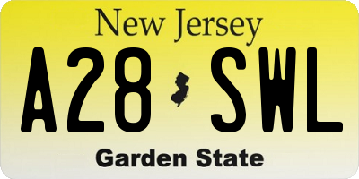 NJ license plate A28SWL