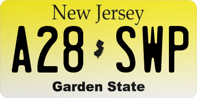 NJ license plate A28SWP