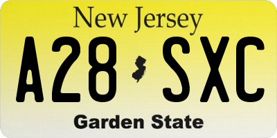 NJ license plate A28SXC