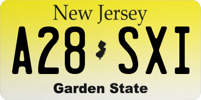 NJ license plate A28SXI