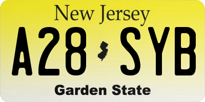 NJ license plate A28SYB