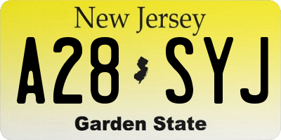 NJ license plate A28SYJ