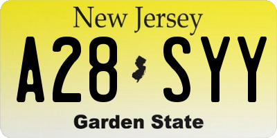 NJ license plate A28SYY