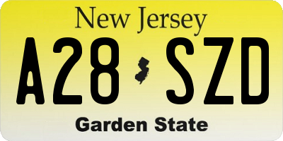NJ license plate A28SZD