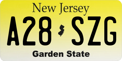 NJ license plate A28SZG