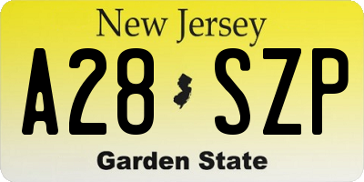 NJ license plate A28SZP