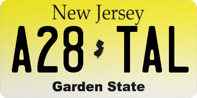 NJ license plate A28TAL
