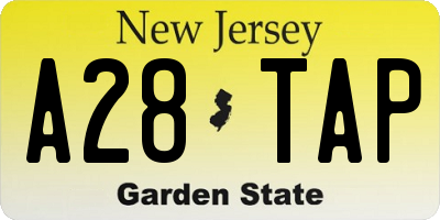 NJ license plate A28TAP