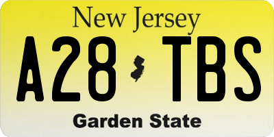 NJ license plate A28TBS