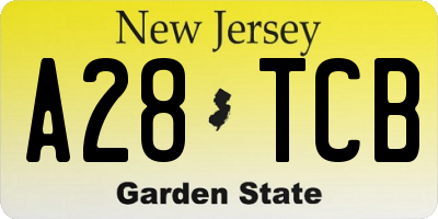 NJ license plate A28TCB