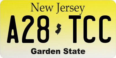 NJ license plate A28TCC