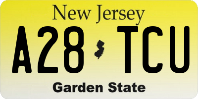 NJ license plate A28TCU