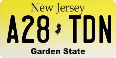 NJ license plate A28TDN