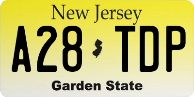 NJ license plate A28TDP