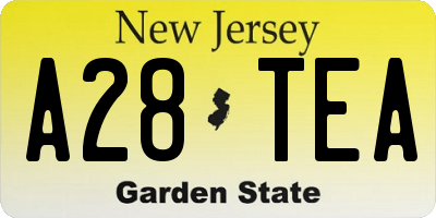NJ license plate A28TEA
