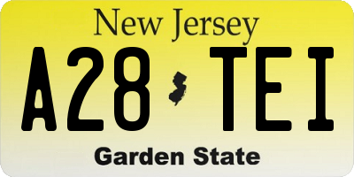NJ license plate A28TEI