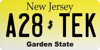 NJ license plate A28TEK