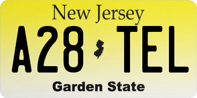 NJ license plate A28TEL