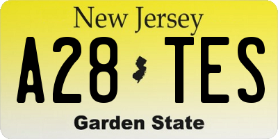 NJ license plate A28TES