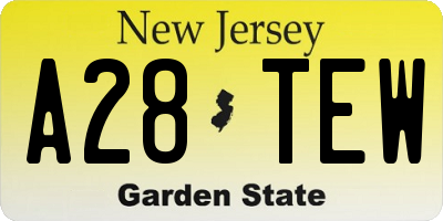NJ license plate A28TEW