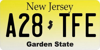 NJ license plate A28TFE