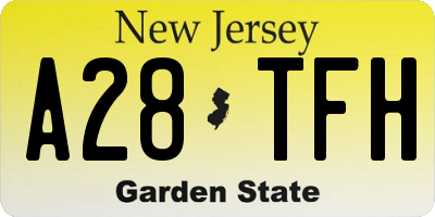 NJ license plate A28TFH