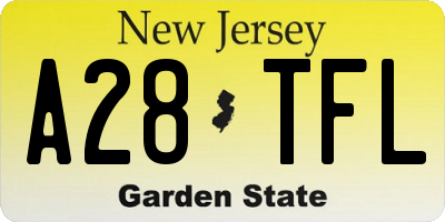 NJ license plate A28TFL