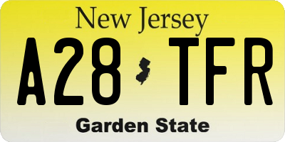 NJ license plate A28TFR