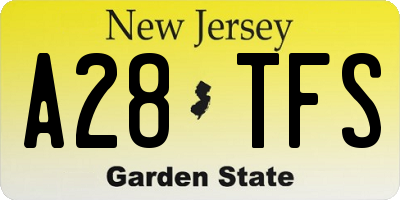 NJ license plate A28TFS