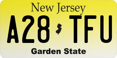 NJ license plate A28TFU