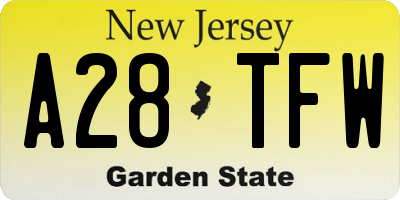 NJ license plate A28TFW