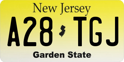 NJ license plate A28TGJ
