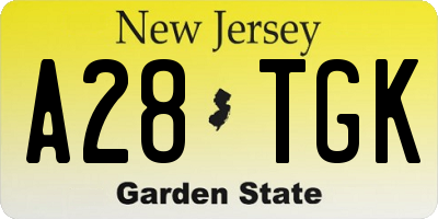 NJ license plate A28TGK