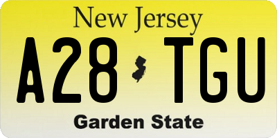 NJ license plate A28TGU