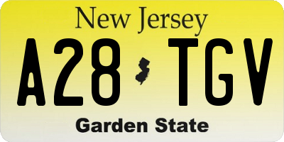 NJ license plate A28TGV