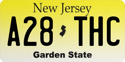 NJ license plate A28THC