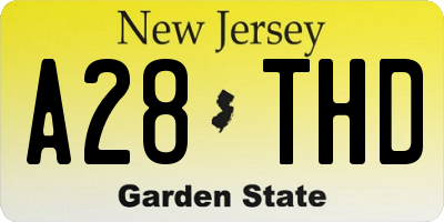 NJ license plate A28THD