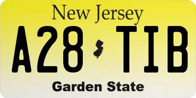 NJ license plate A28TIB