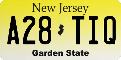 NJ license plate A28TIQ