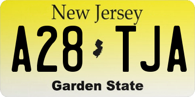 NJ license plate A28TJA