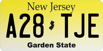 NJ license plate A28TJE