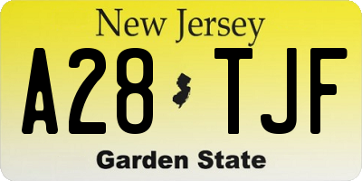 NJ license plate A28TJF