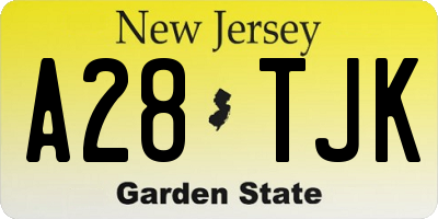 NJ license plate A28TJK