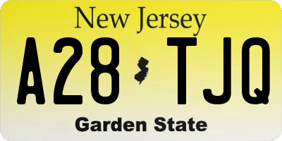 NJ license plate A28TJQ