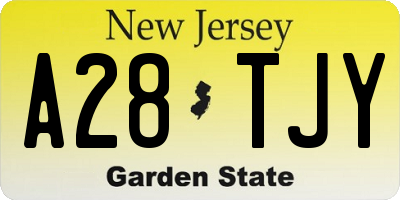 NJ license plate A28TJY