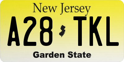 NJ license plate A28TKL