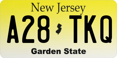 NJ license plate A28TKQ